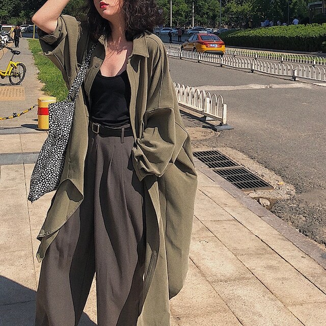 【送料無料】レディース オーバーサイズ ロングコート 羽織 上着 アウター 長袖 ゆったり