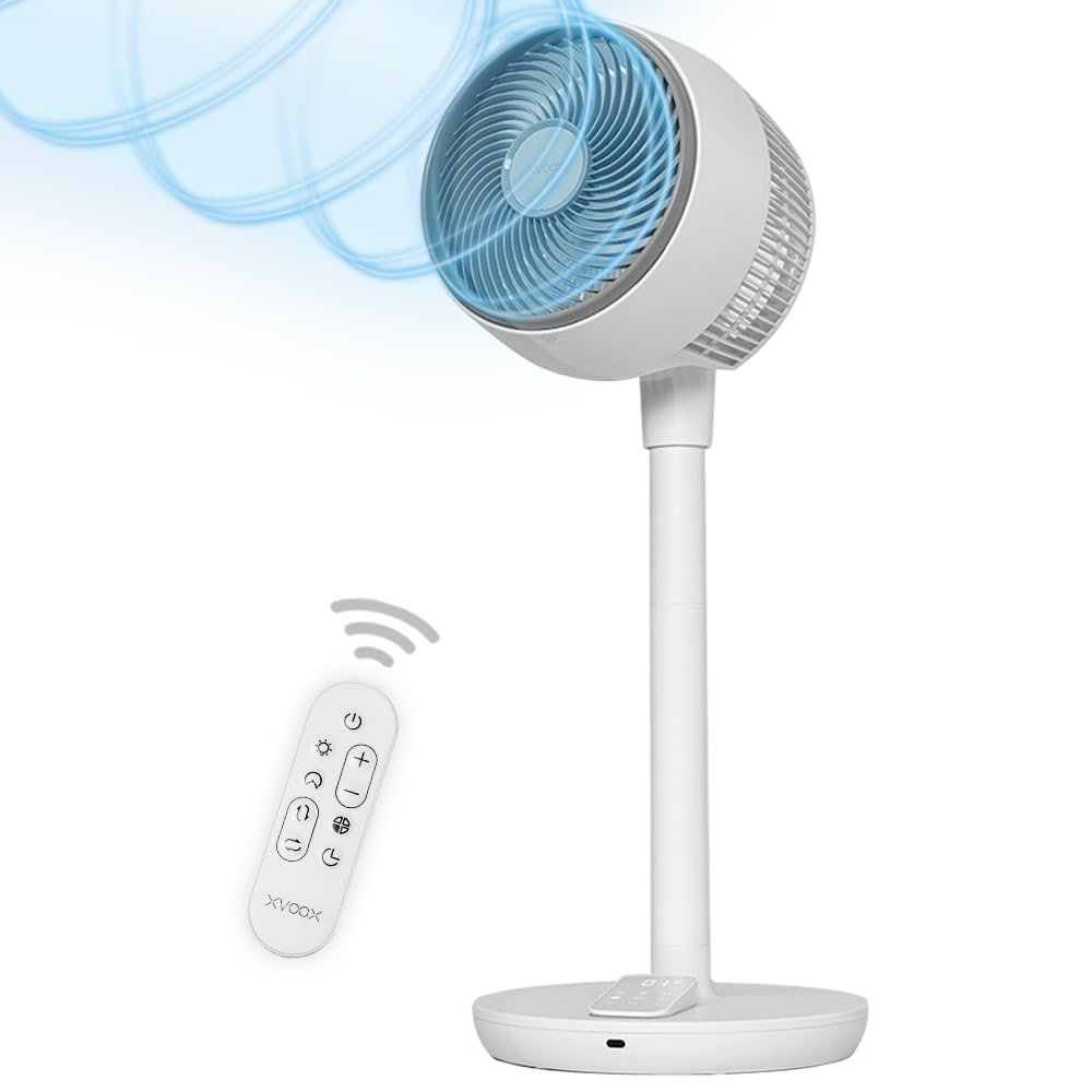 【節電対策&静音】 XVOOX サーキュレーター 扇風機 dcモーター 360首振り 省エネ リビング ファン 回る扇風機 角度調節 リビング扇風機 二階高さ リモコン 24畳 タイマー パワフル 7,257円