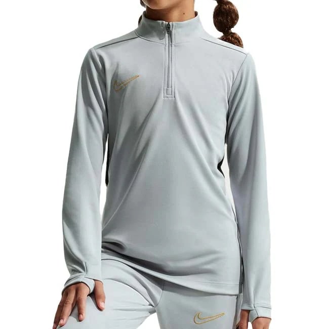 ナイキ(NIKE) 2026 SP ジュニア アカデミー Dri-FIT ロングスリーブ 1／4ジップ サッカードリル 長袖トップ HJ3721-077Lスモークグレー×BK×WH
