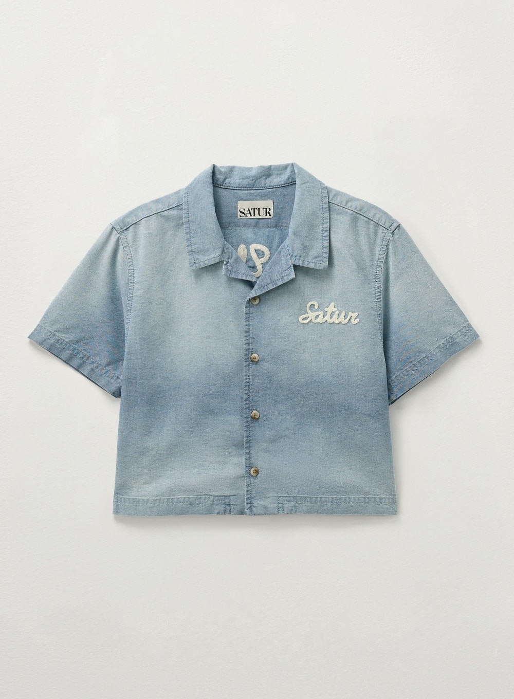 【SATUR】 (W) BON VOYAGE DENIM SHIRT : LIGHT BLUE