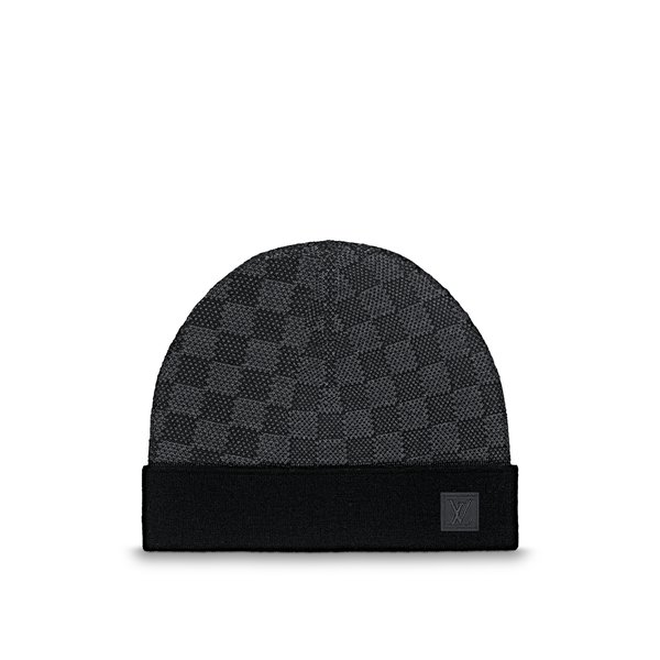 ルイヴィトン LOUIS VUITTON 帽子 ハット ニット帽 グラフィット ブラック グレー ダミエ ウール