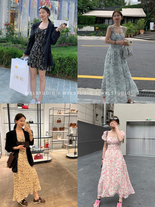 GARDEN OF EDENシリーズ～立体ウエストシェイプ＆マルチカラー花柄ワンピース/キャミソール