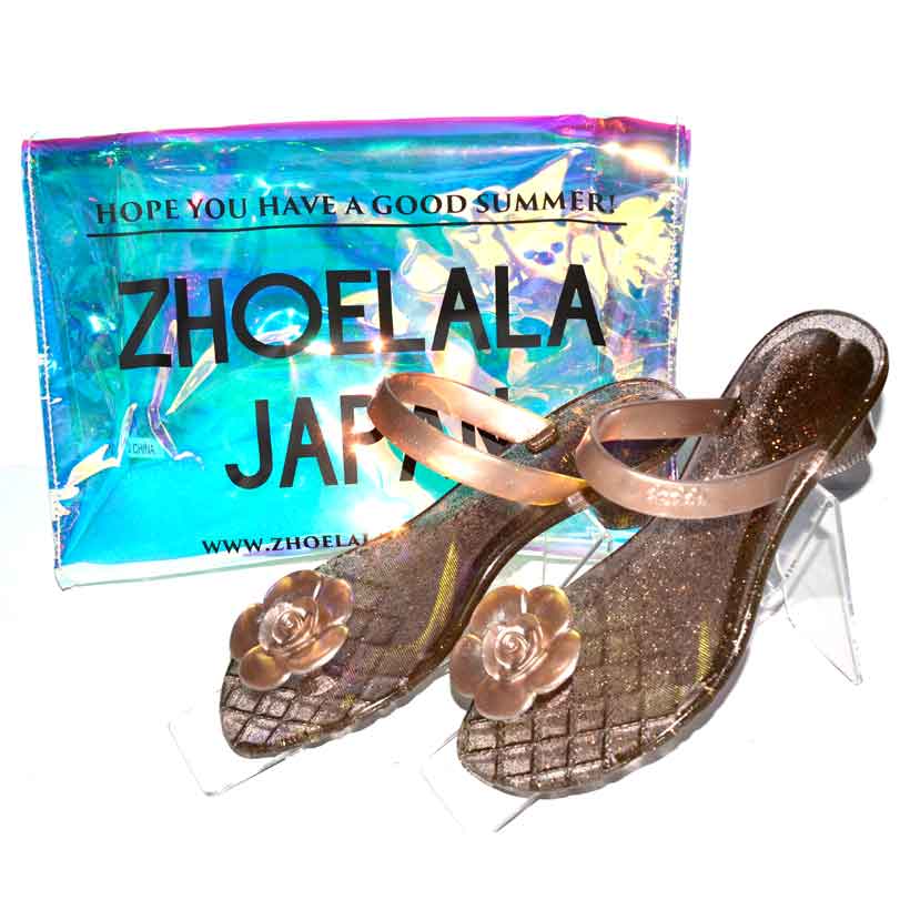 ZHOELALA(シューララ) Flower(フラワー)シリーズ(ヒールあり)　ゴールド×ゴールド（ヒールあり） FH-003 4,603円