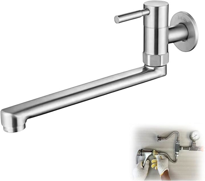 ステンレス製 単水栓 シングルレバー 壁付け水栓 蛇口 横水栓 キッチン 厨房 手洗い 浴室 腐食なし b271(A型)