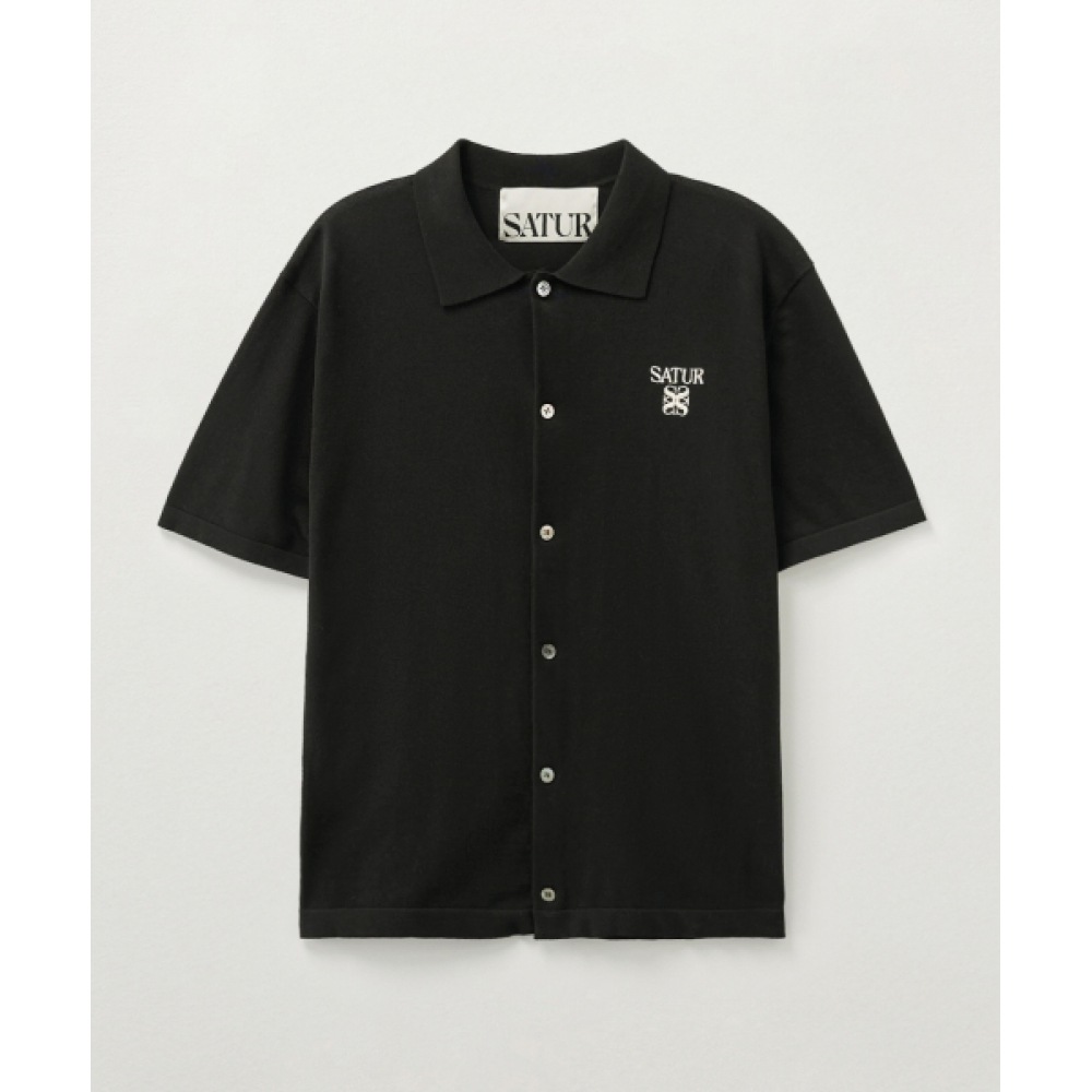 SATUR ライトウェイトカラー ハーフカーディガン ブラック