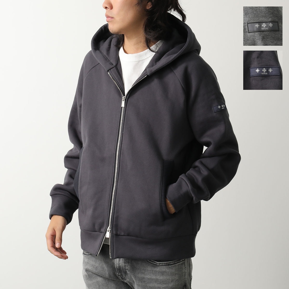TATRAS タトラス パーカー BACCARO バッカロ MJXA0113063588 メンズ スウェット フーディ コットン 裏起毛 ロゴ フロントジップ カラー2色