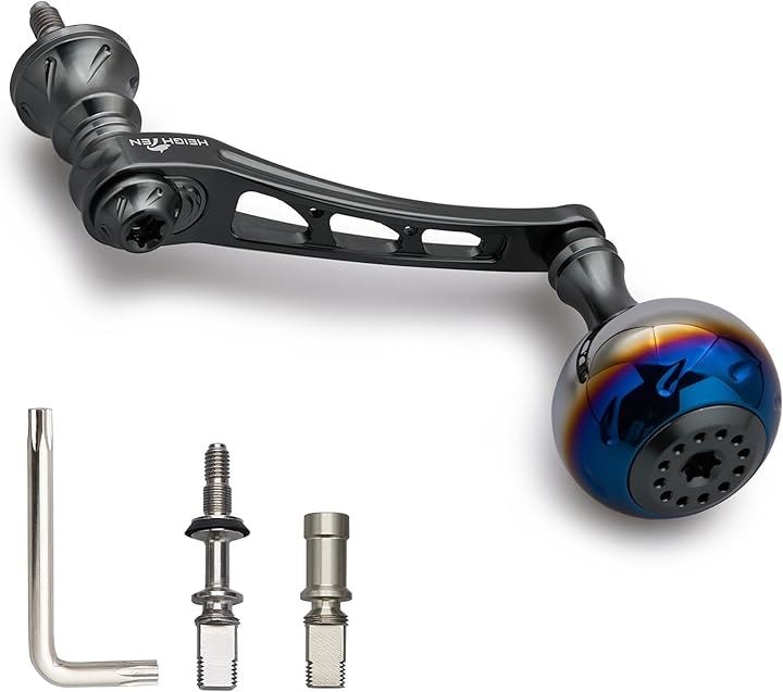 55-60mm可変 リール ハンドル 30mm ハンドルノブ 搭載 ダイワ DAIWA シマノ SHIMANO( ダークグレー(22STELLA/23AIRI, 55-60mm可変)