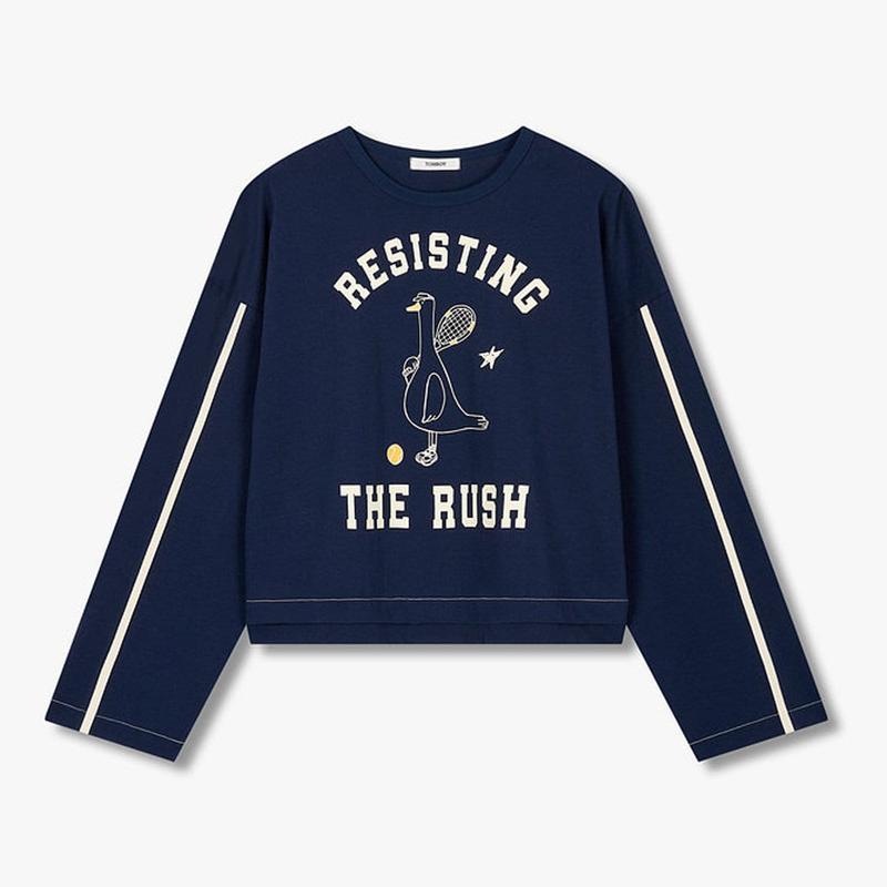 シングルライングラフィック長袖Tシャツ 9106122104