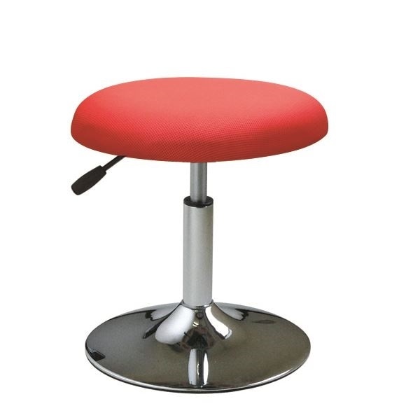 丸椅子/パーソナルチェア レッドクロームメッキ 幅40cm 日本製 スチール コーンワイドスツール椅子