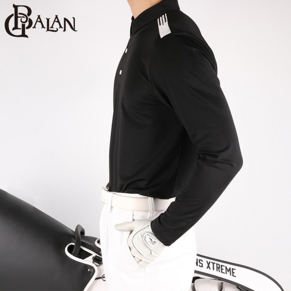 (モストジェントルマン) G-BALAN B ゴルフポイントカラティ高伸縮性ゴルフウェアメンズデイリーポイントラインデザイン伸縮性長袖ビッグサイズ