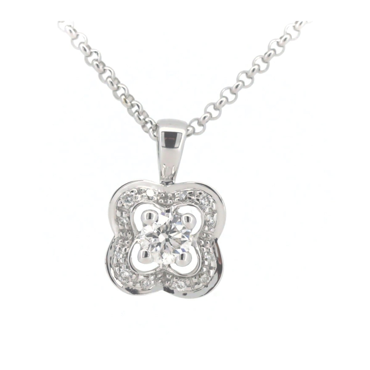 モーブッサン チャンスオブラブ ダイヤモンド ネックレス K18WG(18金 ホワイトゴールド) 質屋出品 60,500円