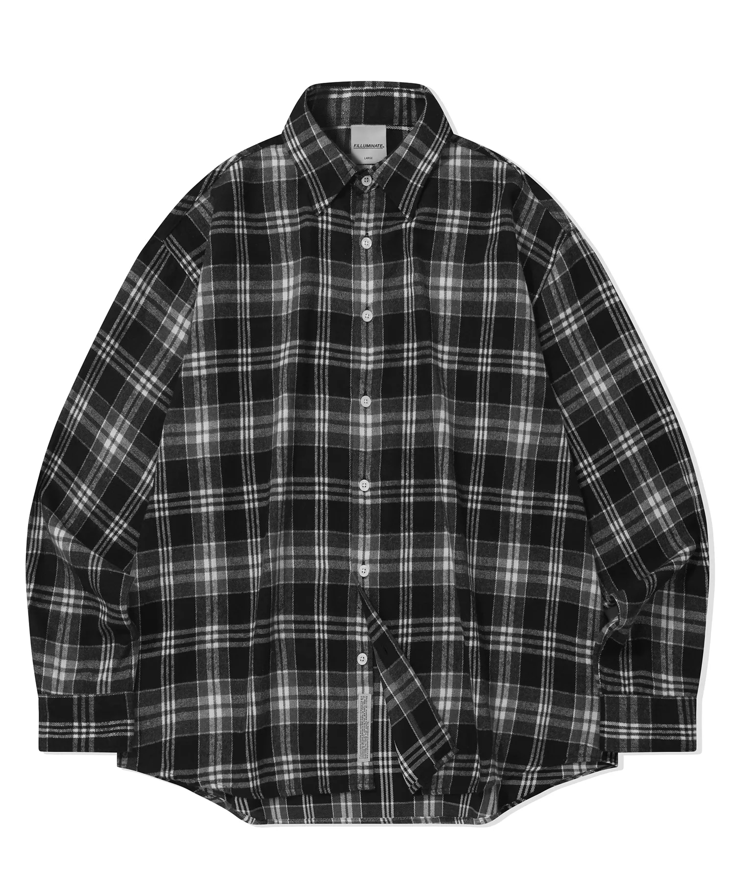 オーバーフィット フォレスト チェック シャツ-ブラック