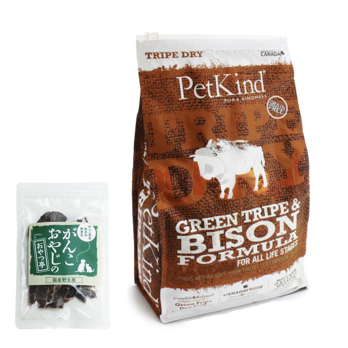 トライプドライ ドッグフード グリーントライプ＆バイソン フォーミュラ 2.72kg【国産鹿肉ジャーキー付き(お試しサイズ)】