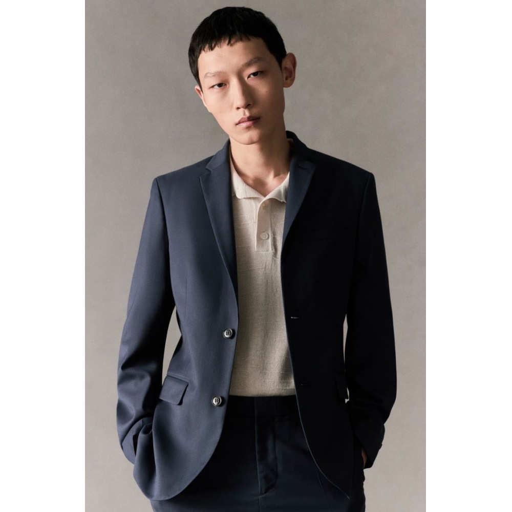 H&M スリムフィットジャケットネイビーブルー