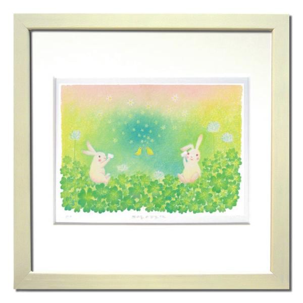 ファブリックパネル アートフレーム メルヘン 草花 かわいい 壁掛け ウォールデコレーション ファンタジー Ryo 声を聞かせて ジグレー版画 320x320mm