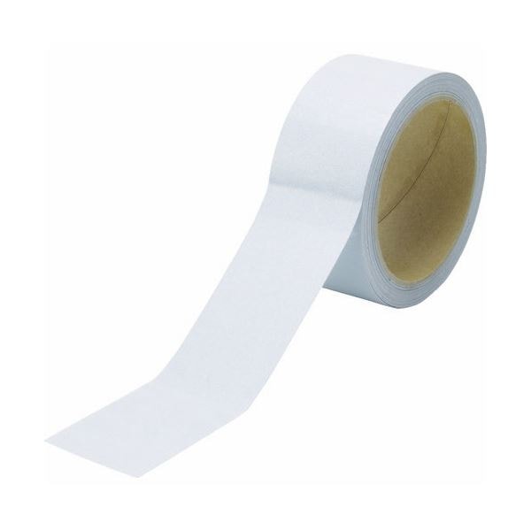 (まとめ) TRUSCO 再帰反射テープ 45mm×10m ホワイト TRFT45-W 1巻 (×3セット)