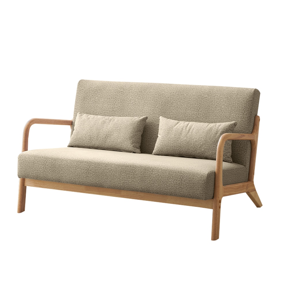 ソファー ソファ 2人掛け 木製 北欧 ファブリック リビングソファ 肘付き 天然木 17,419円