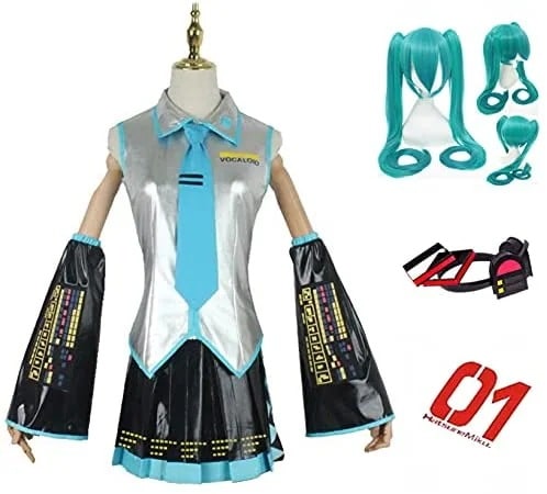 初音ミク はつね ミク MIKU ウィッグかつら 髪飾り ヘッドホン スカート 制服 コスプレ衣装