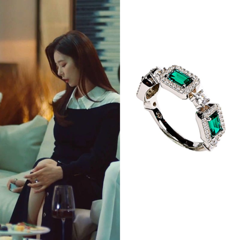 [イジュビン着用] ビクトリア プチ グリーン 指輪 リング 韓国ファッション 人気ジュエリー