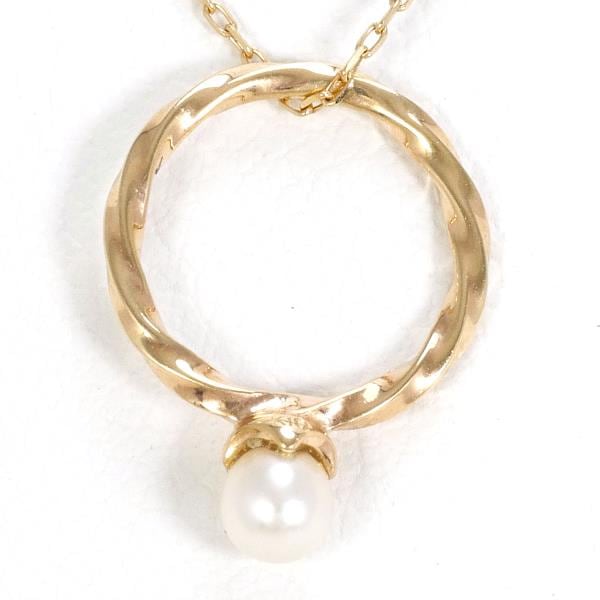 K10 10金 YG イエローゴールド ネックレス パール 約40cm ジュエリー 中古