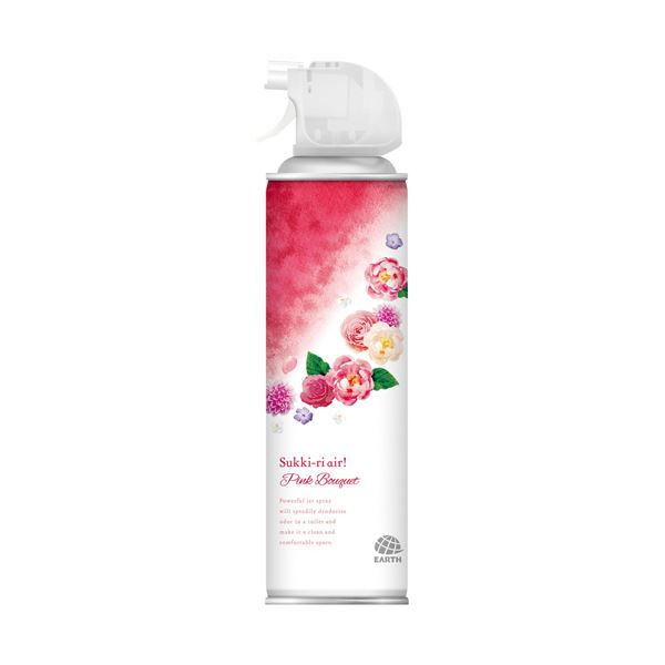 （まとめ） アース製薬トイレのスッキーリエア！ ピンクブーケ 350mL 1セット（3本） [x5セット]