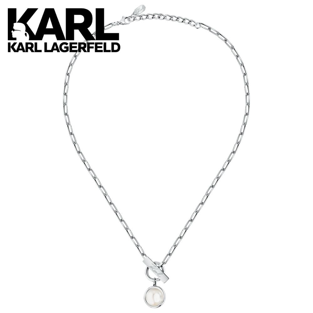 KARL LAGERFELD 正規品 ネックレス パール チェーン レディース シルバー ロジウム仕上げ カールラガーフェルド アクセサリー ギフト プレゼント 成人 卒業 入学