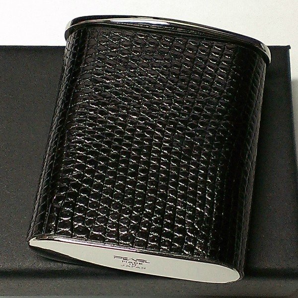 携帯灰皿 おしゃれ タスカ 本リザード革巻き ブラック レザー トカゲ革 日本製 PEARL 牛本革 黒 国産 ブランド プレゼント アイコス かっこいい 屋外 ギフト 8,250円