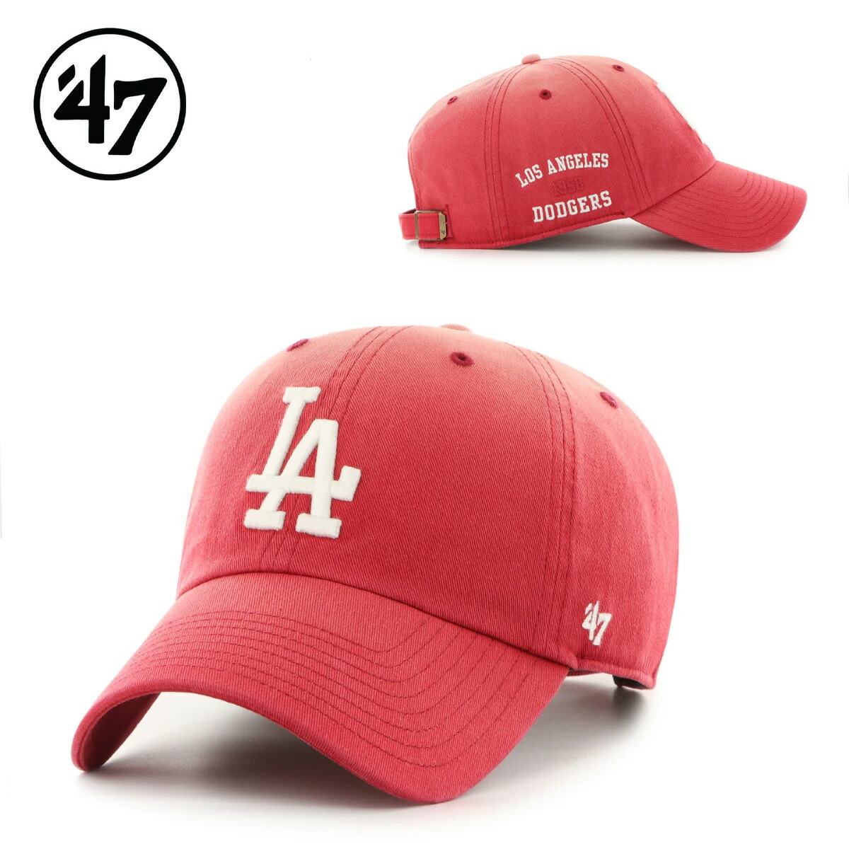 キャップ クリーンナップ ロサンゼルス・ドジャース Truro レッド 調節可能 チームロゴ 野球帽 B-TRURO12GWS-XY メジャーリーグ 正規品