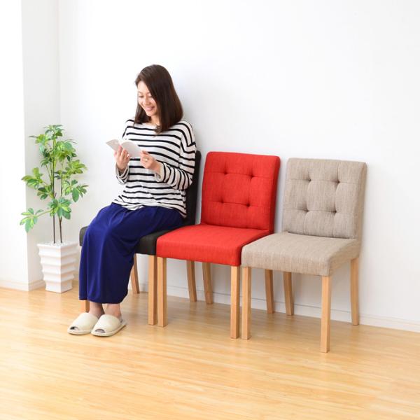 ダイニングチェア 1脚 単品 北欧 おしゃれ 椅子 布地 ファブリック 肘なし 肘掛け無し ベージュ ブラウン 赤 レッド かわいい シンプル 合わせやすい