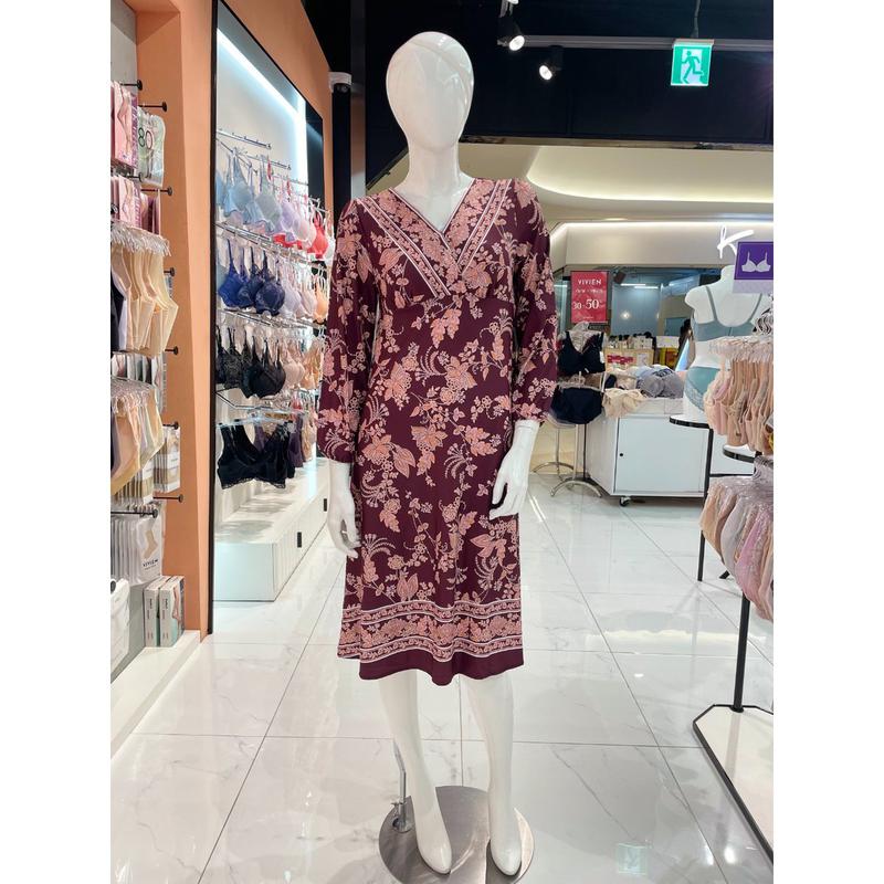 [スターフィールド高陽] カップ内蔵フラワー女性ホームウェアワンピース (GW8850A)