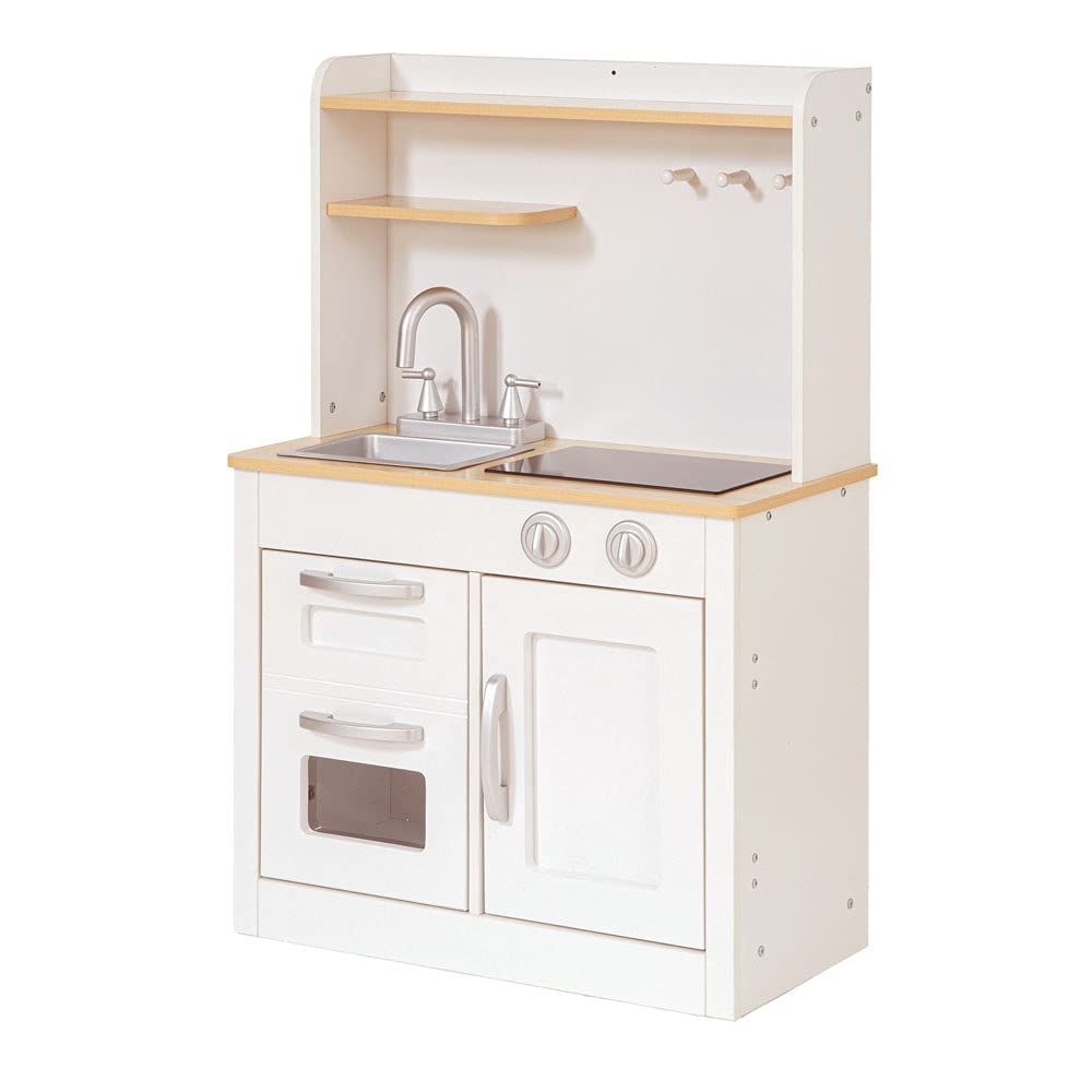 アイリスプラザ おままごとキッチン 木製 誕生日 台所 おもちゃ収納 食材 知育玩具 コンロ ミニキッチン おもちゃキッチン ホワイト OMCK-892