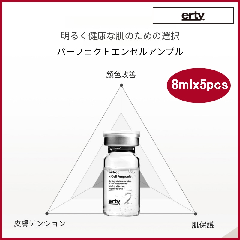 エステサロン専用パーフェクトエンセル 肌改善 うるおい補給 毛穴ケア 美顔器 使えるアンプル 美容液 8mlx5pcs (+エステ専用サンプル5種)