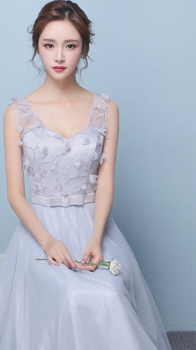 1967.シースルーレースフリルドレス（ブルーノースリーブ）2019 春夏 sale 春夏 sale ワンピース フレア エレガント お呼ばれ パーティー 結婚式 披露宴 女子会 レストラン デート