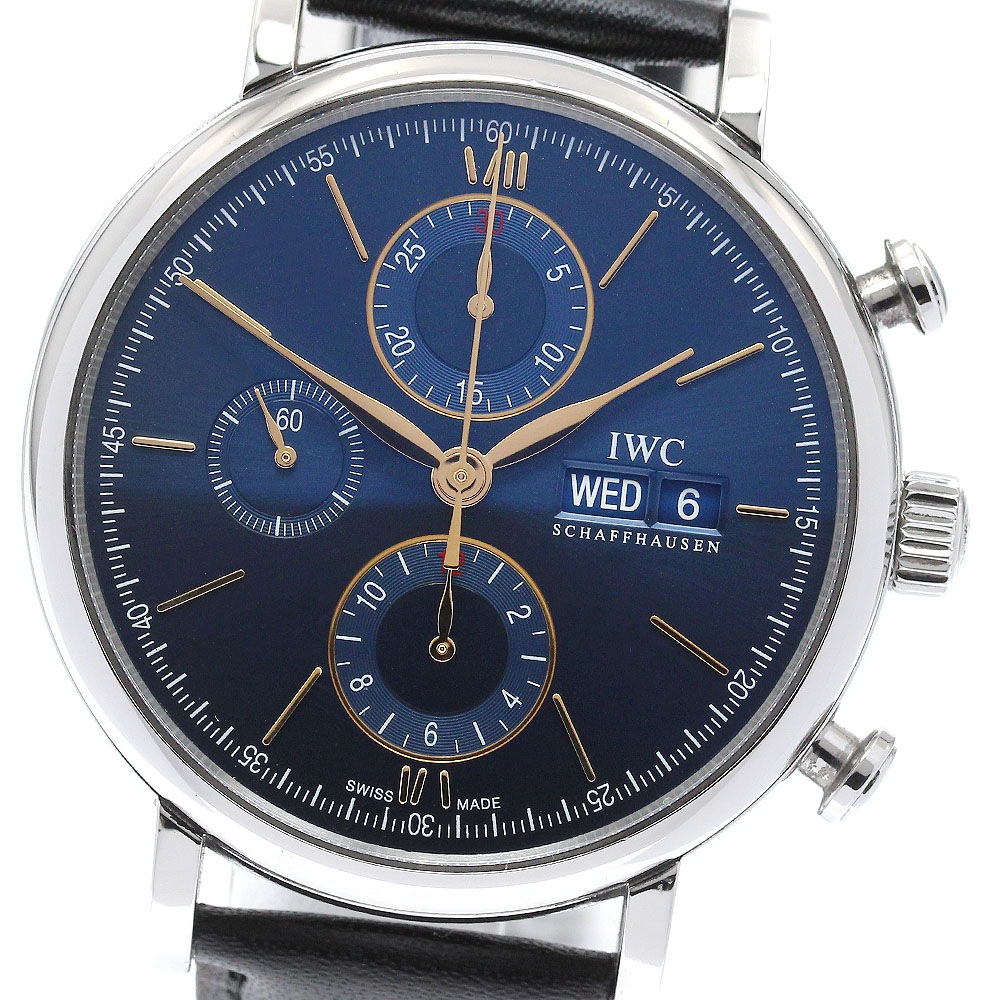 IWC IWC SCHAFFHAUSEN IW391036 ポートフィノ クロノグラフ デイデイト 自動巻き メンズ 保証書付き_951405【中古】