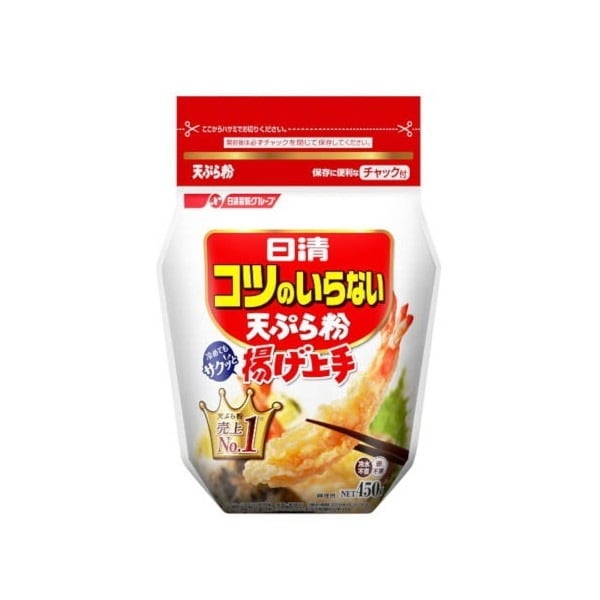 日清フーズ コツのいらない天ぷら粉 揚げ上手 チャック付 450g x20 メーカー直送