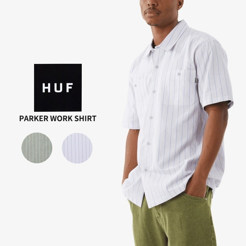 ハフ HUF PARKER WORK SHIRT ワークシャツ 半袖シャツ メンズ