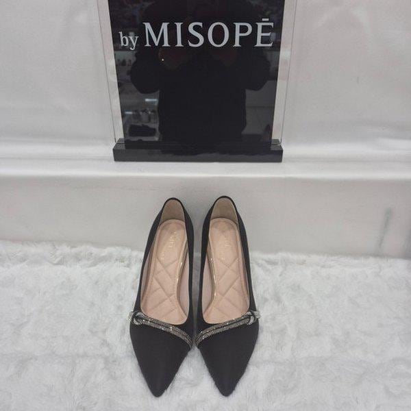 By 女性 ジュエルポイントパンプス 112HT411SS007 BLACK 3 JJ