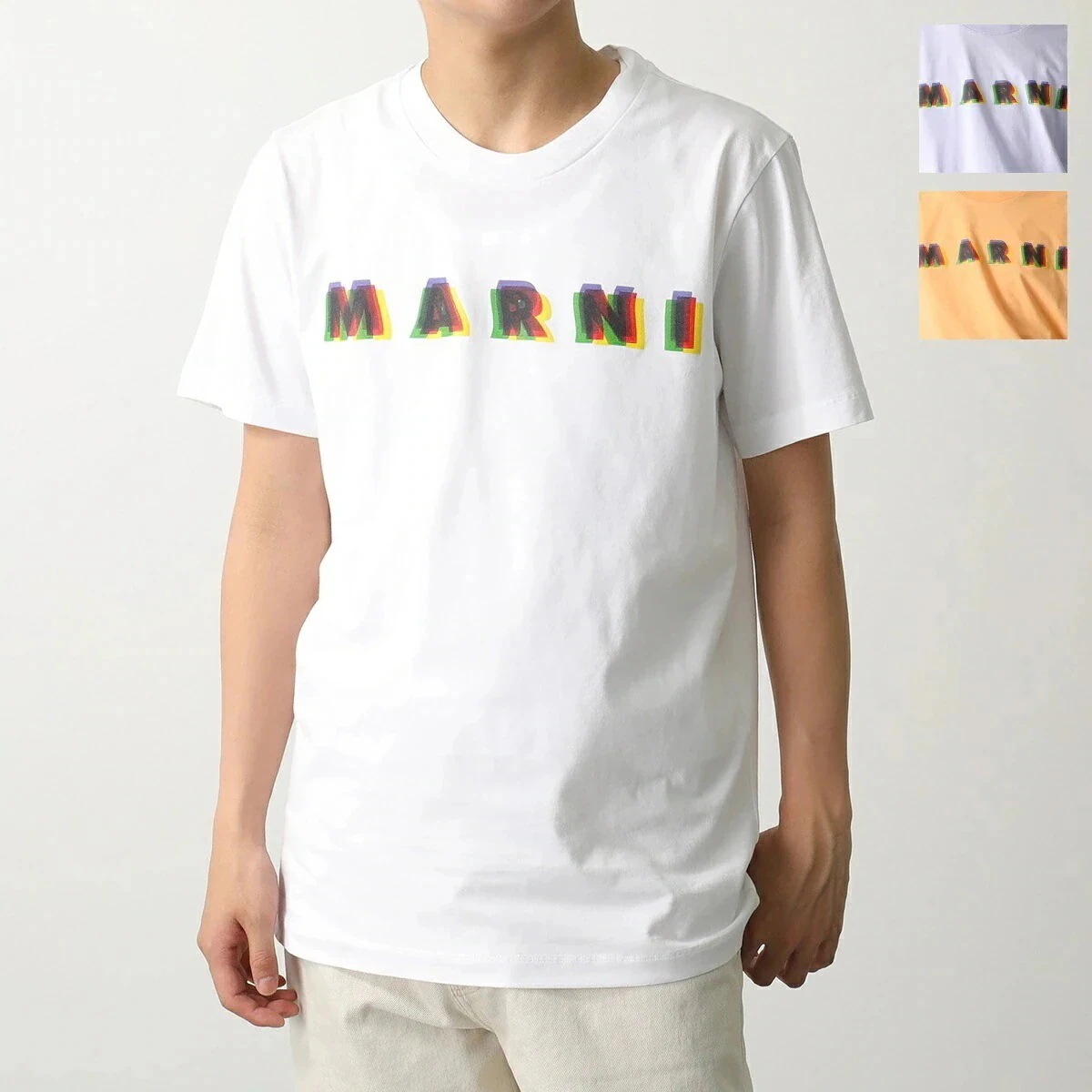 MARNI マルニ 半袖Tシャツ HUMU0198PE USCV16 メンズ 3Dロゴ ロゴT コットン クルーネック カラー3色