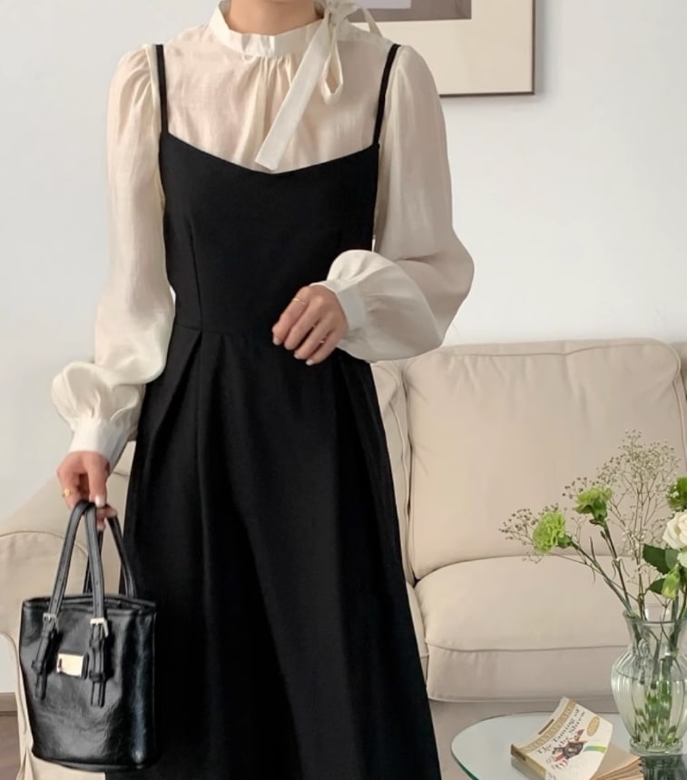 ワンピース デート モテアイテム ロングワンピース ブラウス リボン シフォン 大人可愛い きれいめ 上品 おしゃれ かっこいい 大人可愛い ラブリー キュート ガーリー クール モード系 セクシー 8,914円