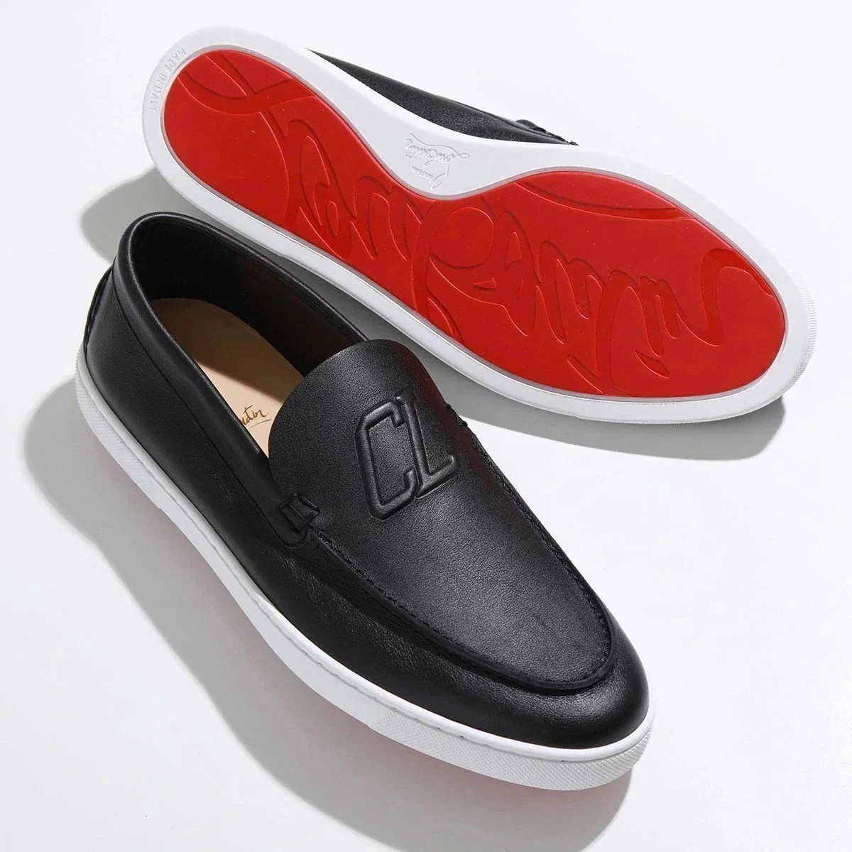 Christian Louboutin クリスチャンルブタン スリッポン Varsiboat ヴァージボート 1240157 メンズ スニーカー レザー CLロ