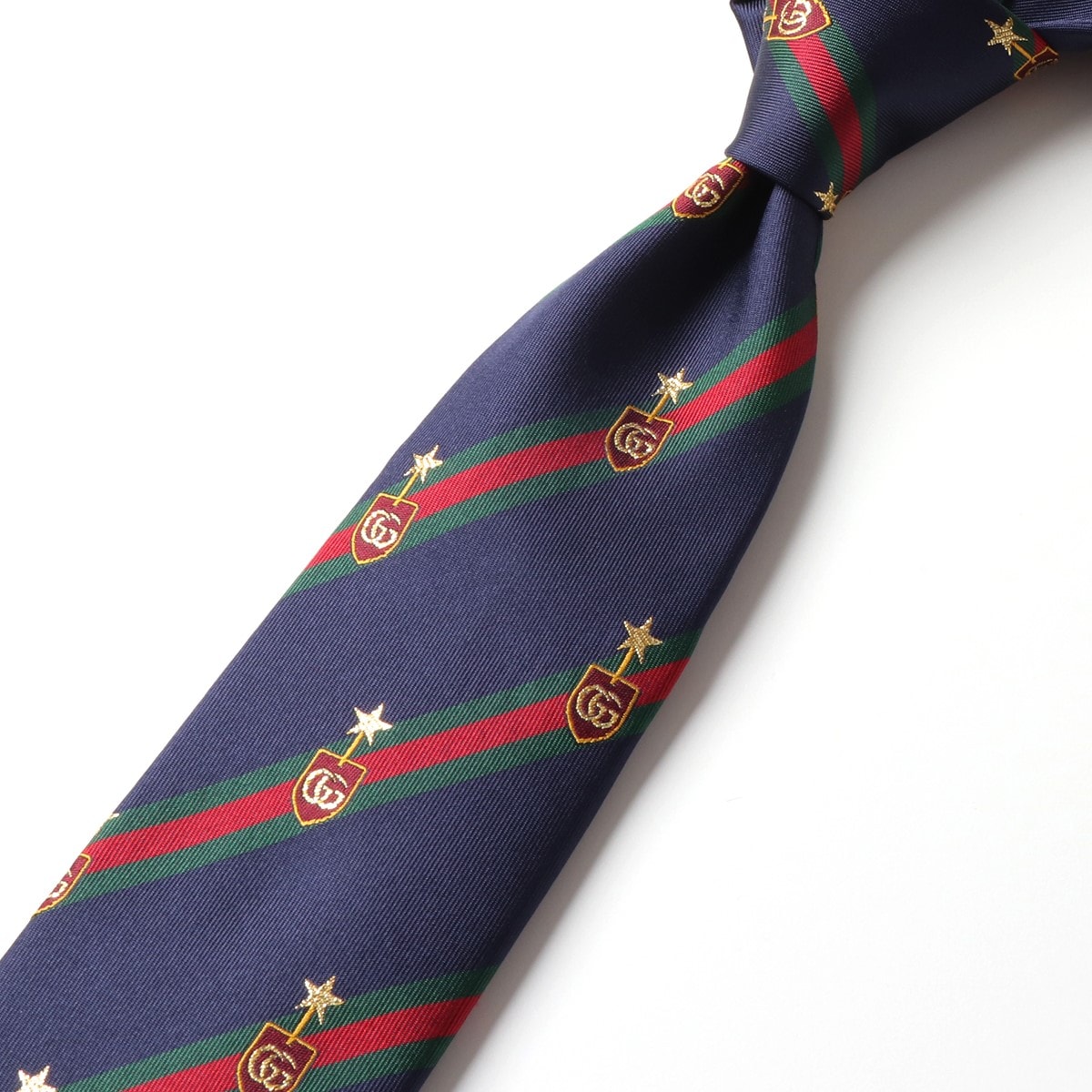 GUCCI グッチ ネクタイ RUNNING STAR ランニング スター 521716 4B744 メンズ シルク ジャガード レジメ ストライプ 柄 GG 4166