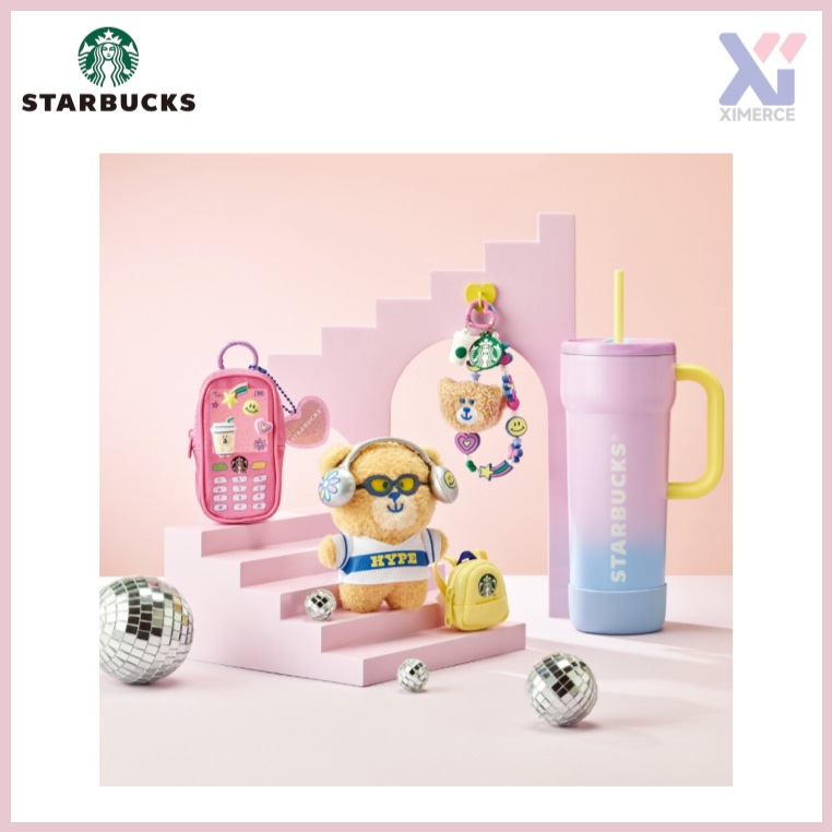 【韓国公式】 【スターバックス】 2月18日 SS キャンパス ベアリー ダンテ ハンドル コールドカップ キーリングデコチャームポーチキーリンググリップトックラップトップポーチペンシルケース