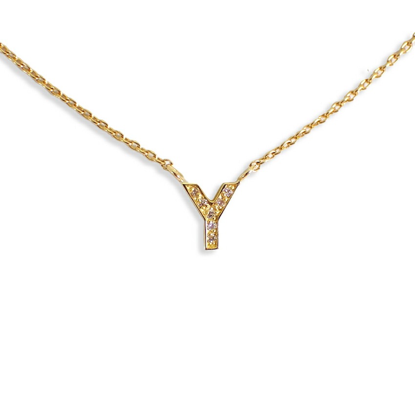 【中古】Star Jewelry/スタージュエリー K18 ダイヤ イニシャル：Y ネックレス[g397-35］