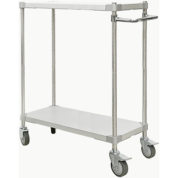 アイ・エル・シー TGGS2-35909SV シルバー PROFACE ガルバシェルフワゴン35×90 2段 ポール900 取っ手付き メーカー直送 24,126円