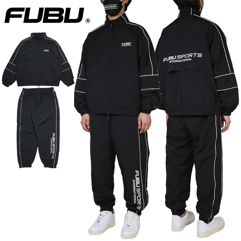 フブ セットアップ FUBU ナイロンジャケット アウター ナイロンパンツ メンズ レディース ブランド 大きいサイズ 黒