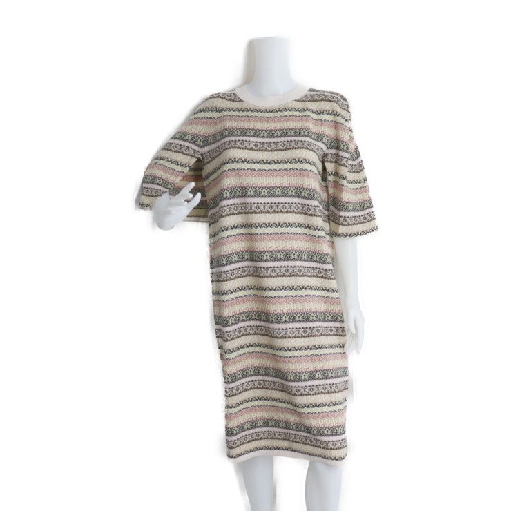 超美品 CHANEL シャネル ワンピース P54486K07123 アパレル 表記サイズ 42 カシミヤ100％ ベージュ系 マルチカラー ニットワンピース ひざ丈【本物保証】