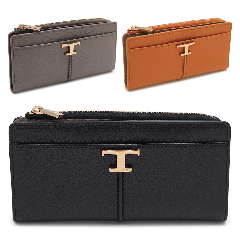 長財布 レディース Tタイムレス XAWTSKBS400TLS 二つ折り長財布 L字ファスナー小銭入れ レザー バイカラー