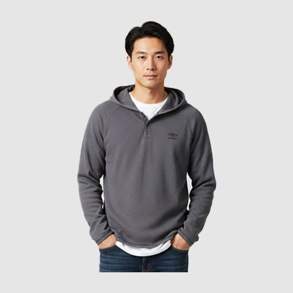 ウーマンズ リブ フード付き長袖Tシャツ UR122CRL31-DCH0
