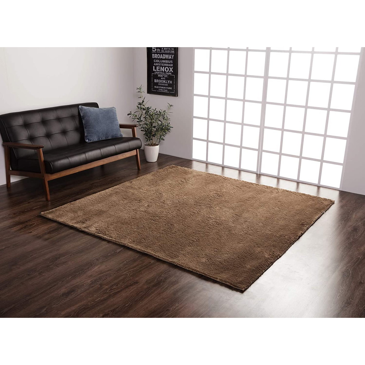 【i】ラグ カーペット 4畳 無地 シャギー調 選べる7色 ラルジュ ベージュ 約200×300cm ホットカーペット対応 #3958739【北海道・沖縄・離島不可】cm　裏貼りなし 上敷 ラグ 水洗