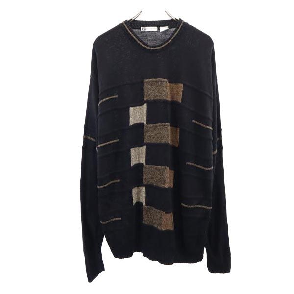 バクラック 90s オールド 長袖 ニット L ブラック系 BACHRACH セーター メンズ
